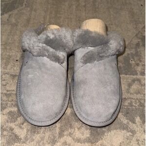 Koolaburra By Ugg Womens Sz 7 Gray Milo Suede Upper Faux-Fur Lined Shoe Slide